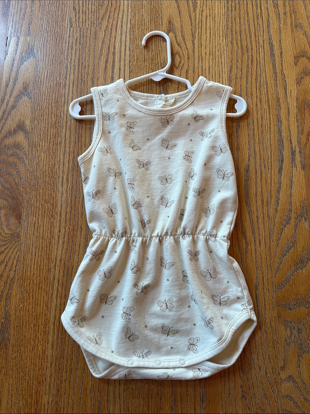 Butterfly Print Cream Romper -2-3y